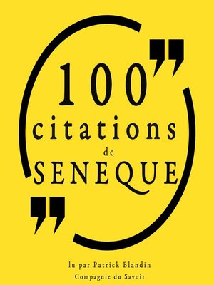 cover image of 100 citations de Sénèque